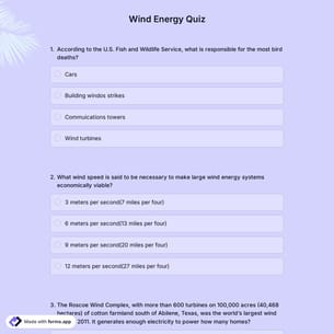 Wind Energy Quiz