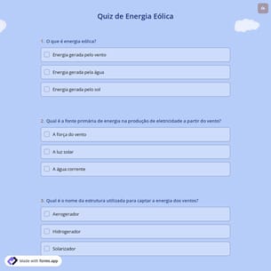 Quiz de Energia Eólica