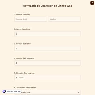 Formulario de Cotización de Diseño Web