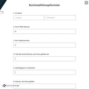 Buchempfehlungsformular