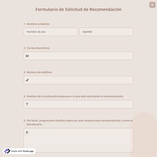 Formulario de Solicitud de Recomendación