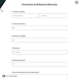 Formulario de Referencia Bancaria