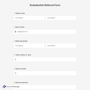Endodontist Referral Form