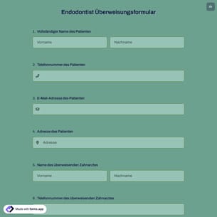 Endodontist Überweisungsformular