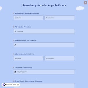 Überweisungsformular Augenheilkunde