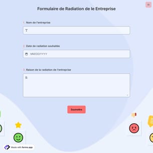 Formulaire de Radiation de le Entreprise