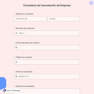 Formulario de Cancelación de Empresa