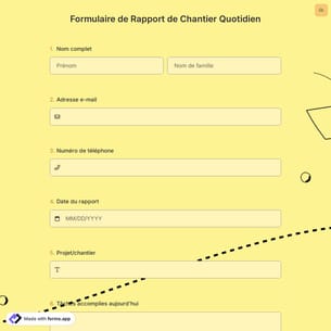 Formulaire de Rapport de Chantier Quotidien