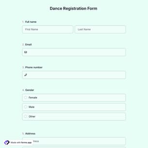Dance Registration Form