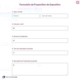 Formulaire de Proposition de Exposition