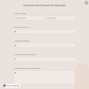 Formulário de Proposta de Exposição