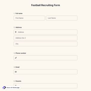 Football Recruiting Form