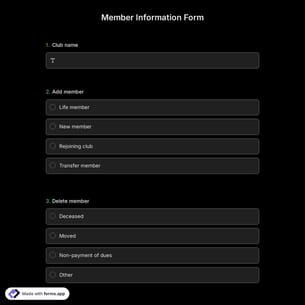 Member Information Form