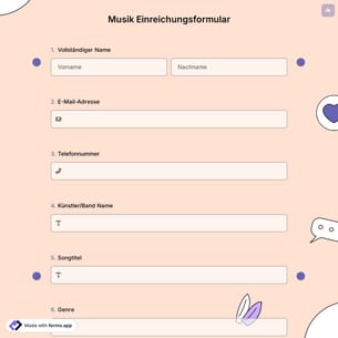 Musik Einreichungsformular