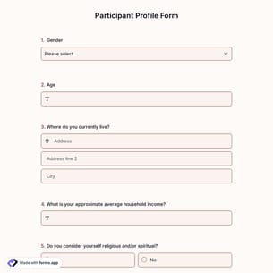 Participant Profile Form