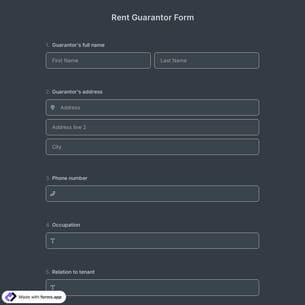 Rent Guarantor Form