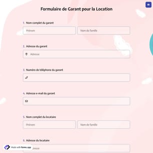 Formulaire de Garant pour la Location