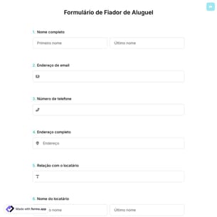 Formulário de Fiador de Aluguel