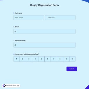 Rugby Registration Form
