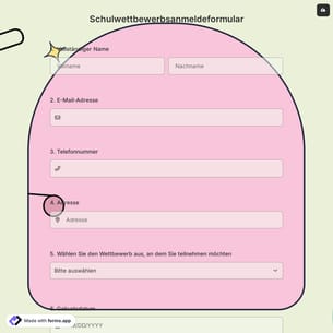 Schulwettbewerbsanmeldeformular