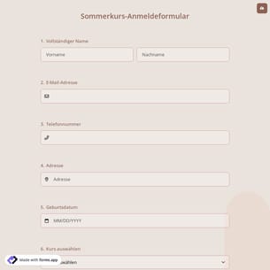 Sommerkurs-Anmeldeformular