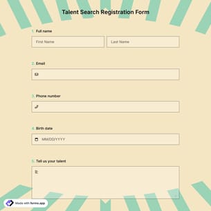 Talent Search Registration Form