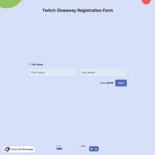 Twitch Giveaway Registration Form