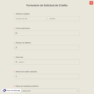 Formulario de Solicitud de Crédito