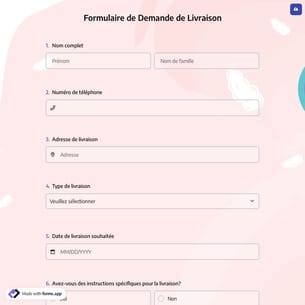 Formulaire de Demande de Livraison