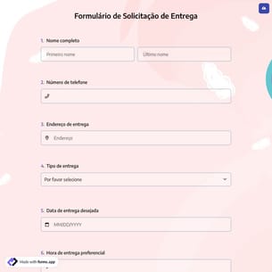 Formulário de Solicitação de Entrega