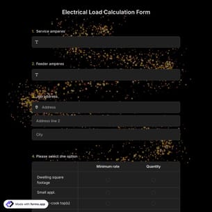 Electrical Load Calculation Form