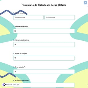Formulário de Cálculo de Carga Elétrica