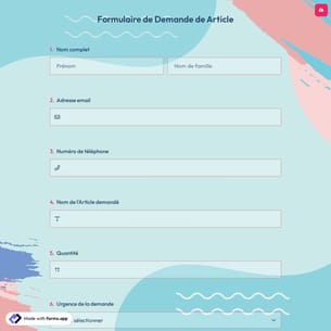 Formulaire de Demande de Article