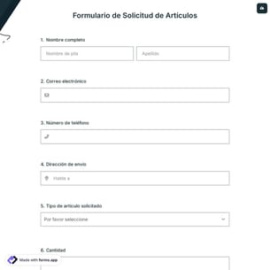 Formulario de Solicitud de Artículos