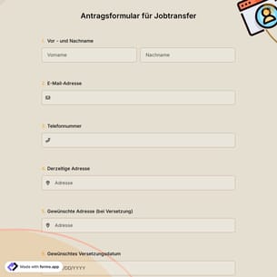Antragsformular für Jobtransfer