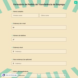 Formulário de Pedido de Transferência de Emprego