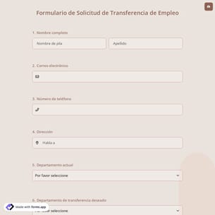 Formulario de Solicitud de Transferencia Empleo