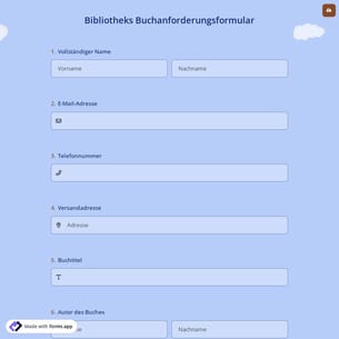 Bibliotheks Buchanforderungsformular