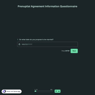 Prenuptial Agreement Information Questionnaire