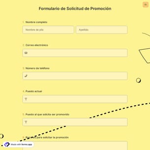 Formulario de Solicitud de Promoción