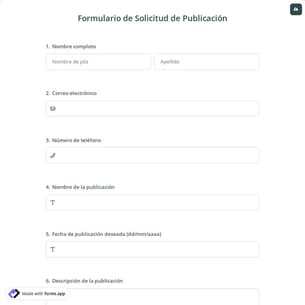 Formulario de Solicitud de Publicación