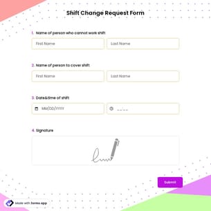 Shift Change Request Form