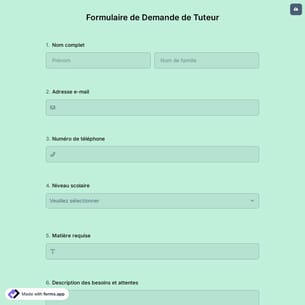 Formulaire de Demande de Tuteur