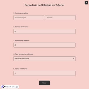 Formulario de Solicitud de Tutorial