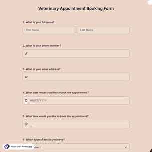 Veterinary Appointment Booking Form