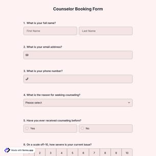 Counselor Booking Form