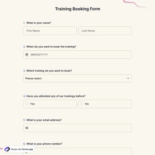 Training Booking Form
