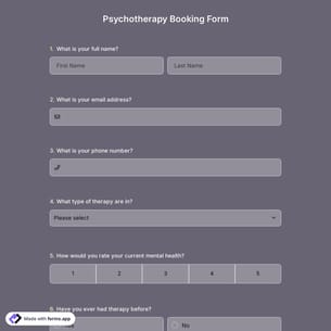 Psychotherapy Booking Form
