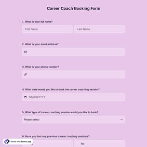 Career Coach Booking Form
