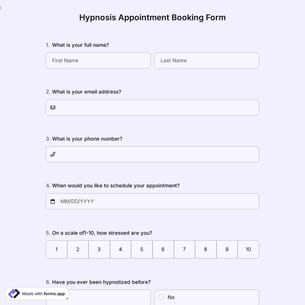 Hypnosis Appointment Booking Form